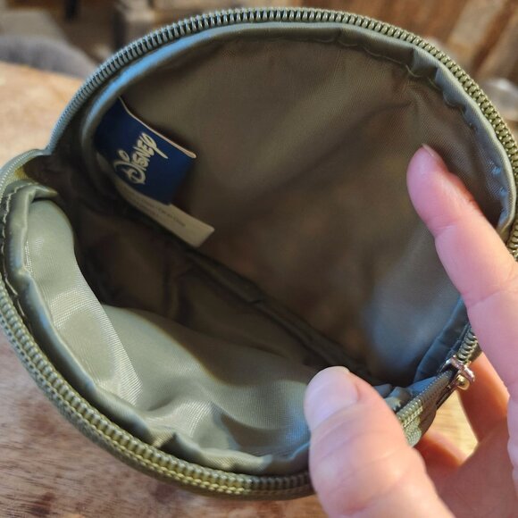 Disney 3pc Mickey Mouse Bag Set Tote Crossbody Cosmetic Ripstop Nylon Green New - Picture 7 of 7